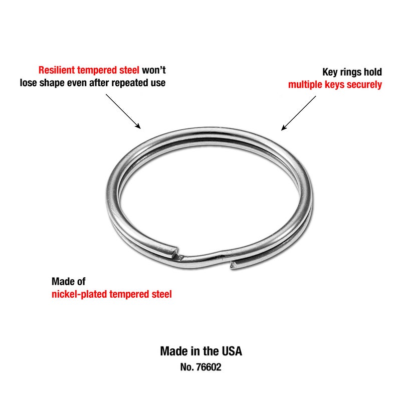 Lucky Line 2" Nickel Plated Steel Split Ring, 50 per Box (77000) - Image 4
